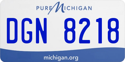 MI license plate DGN8218