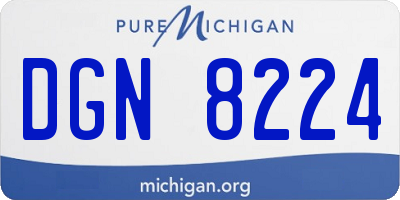 MI license plate DGN8224