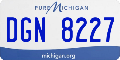 MI license plate DGN8227