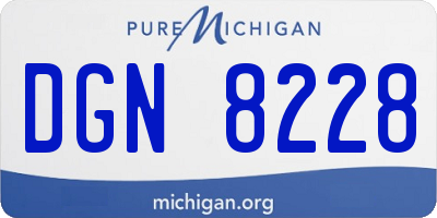 MI license plate DGN8228
