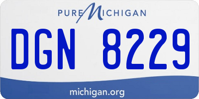 MI license plate DGN8229