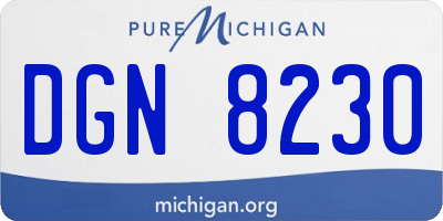 MI license plate DGN8230