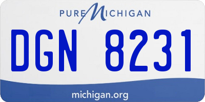 MI license plate DGN8231