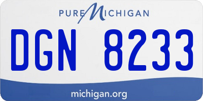 MI license plate DGN8233
