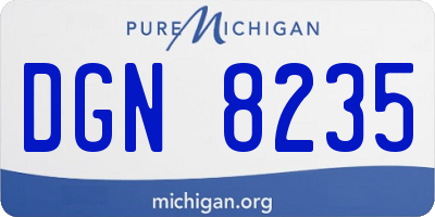 MI license plate DGN8235