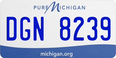 MI license plate DGN8239