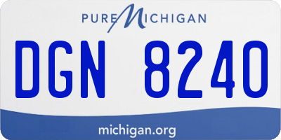 MI license plate DGN8240