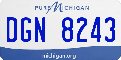 MI license plate DGN8243