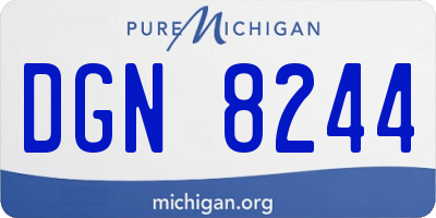 MI license plate DGN8244
