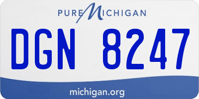 MI license plate DGN8247