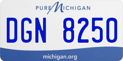 MI license plate DGN8250