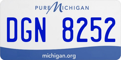 MI license plate DGN8252