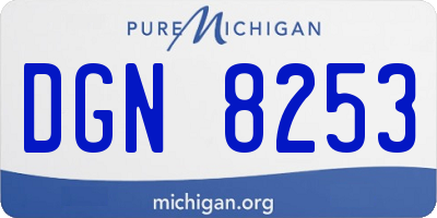MI license plate DGN8253