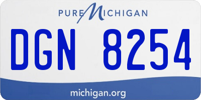 MI license plate DGN8254