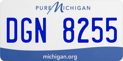 MI license plate DGN8255