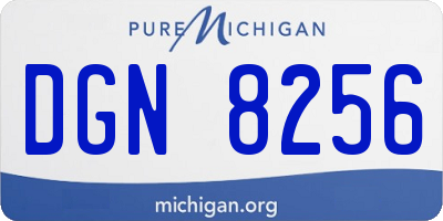 MI license plate DGN8256