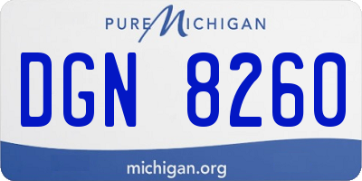 MI license plate DGN8260