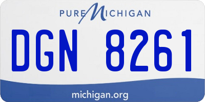 MI license plate DGN8261