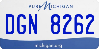 MI license plate DGN8262