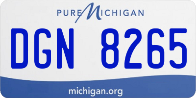 MI license plate DGN8265