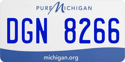 MI license plate DGN8266