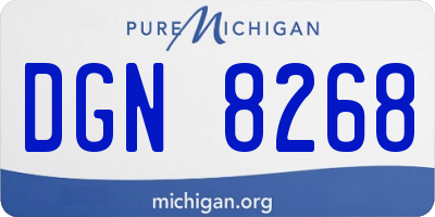 MI license plate DGN8268