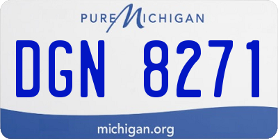 MI license plate DGN8271