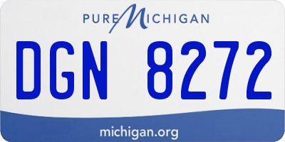MI license plate DGN8272