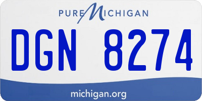 MI license plate DGN8274
