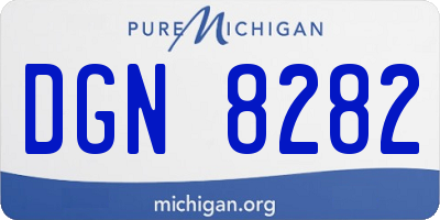MI license plate DGN8282