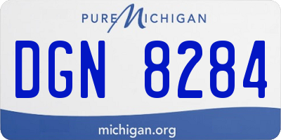 MI license plate DGN8284