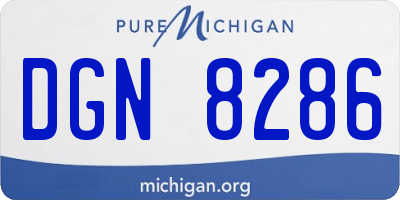 MI license plate DGN8286