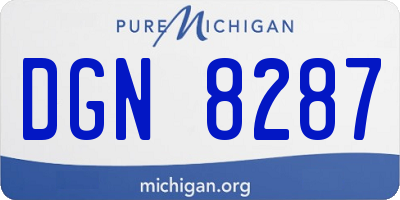 MI license plate DGN8287
