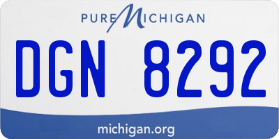 MI license plate DGN8292