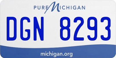 MI license plate DGN8293