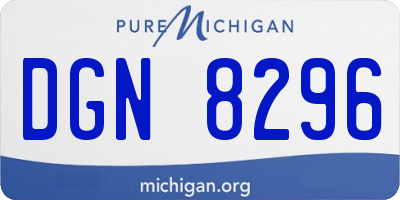 MI license plate DGN8296