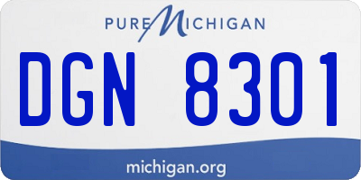 MI license plate DGN8301