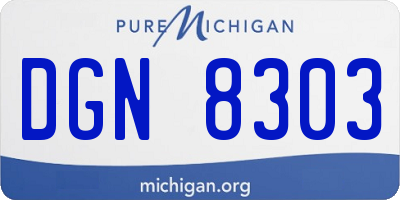 MI license plate DGN8303