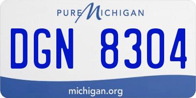 MI license plate DGN8304