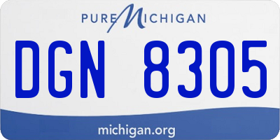 MI license plate DGN8305