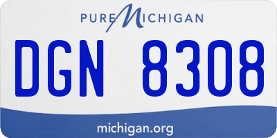 MI license plate DGN8308