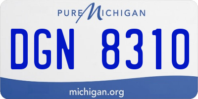 MI license plate DGN8310