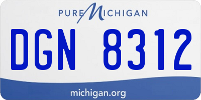 MI license plate DGN8312
