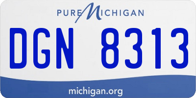 MI license plate DGN8313