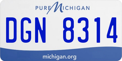 MI license plate DGN8314