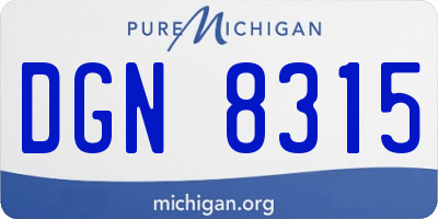 MI license plate DGN8315