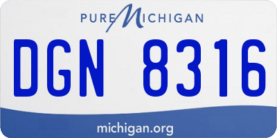 MI license plate DGN8316