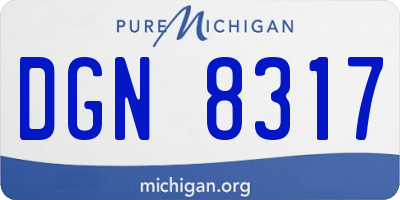 MI license plate DGN8317