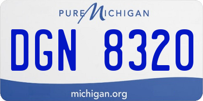 MI license plate DGN8320