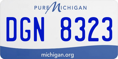 MI license plate DGN8323